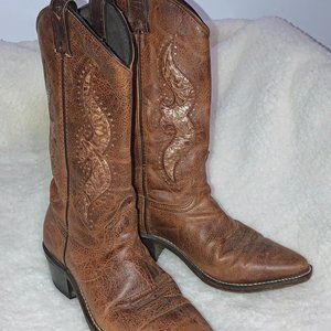 ABILENE WOMEN'S ANTIQUED BROWN COWHIDE WESTERN BOOT- STYLE #9141 size 6.5